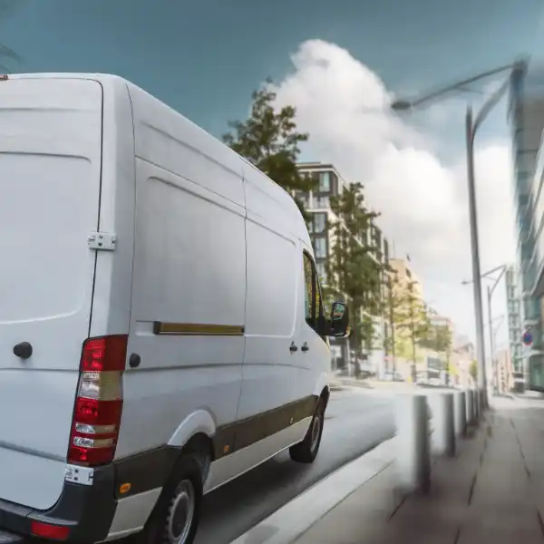 Delivery Van On City Street 600X600 (1)